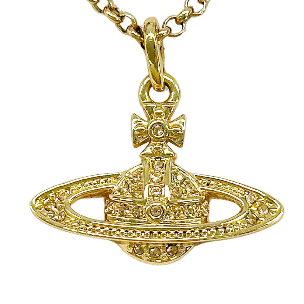 Vivienne Westwood ヴィヴィアン・ウエストウッド ネックレス ラインストーン ゴールド レディース 【中古】