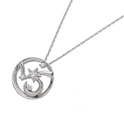 STAR JEWELRY スタージュエリー ネックレス PT950 ダイヤモンド プラチナ シルバー レディース 磨き済み 【中古】