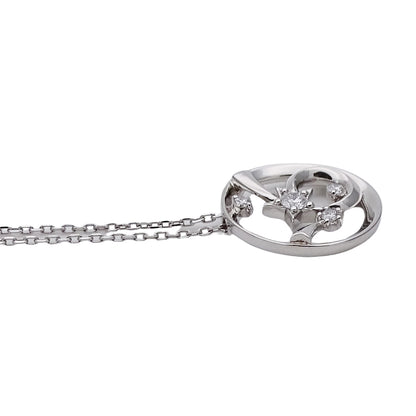 STAR JEWELRY スタージュエリー ネックレス PT950 ダイヤモンド プラチナ シルバー レディース 磨き済み 【中古】