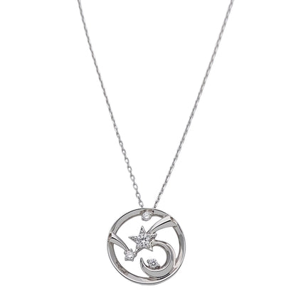 STAR JEWELRY スタージュエリー ネックレス PT950 ダイヤモンド プラチナ シルバー レディース 磨き済み 【中古】