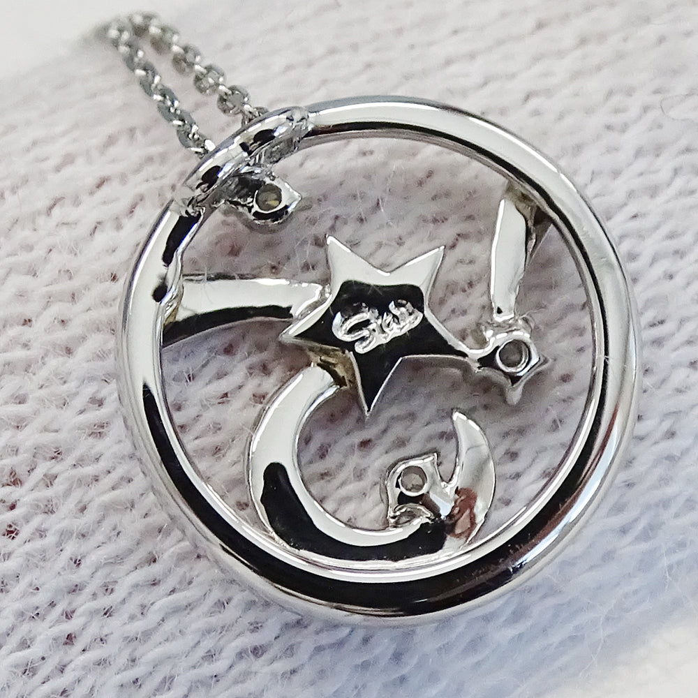 STAR JEWELRY スタージュエリー ネックレス PT950 ダイヤモンド プラチナ シルバー レディース 磨き済み 【中古】