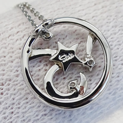STAR JEWELRY スタージュエリー ネックレス PT950 ダイヤモンド プラチナ シルバー レディース 磨き済み 【中古】