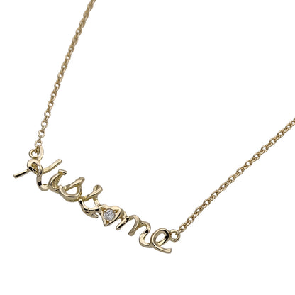 STAR JEWELRY スタージュエリー Kiss ｍe ネックレス K18YG イエローゴールド ダイヤモンド レディース 磨き済み 【中古】