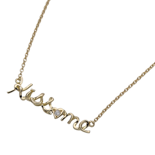 STAR JEWELRY スタージュエリー Kiss ｍe ネックレス K18YG イエローゴールド ダイヤモンド レディース 磨き済み 【中古】