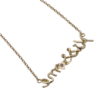 STAR JEWELRY スタージュエリー Kiss ｍe ネックレス K18YG イエローゴールド ダイヤモンド レディース 磨き済み 【中古】
