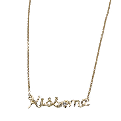 STAR JEWELRY スタージュエリー Kiss ｍe ネックレス K18YG イエローゴールド ダイヤモンド レディース 磨き済み 【中古】