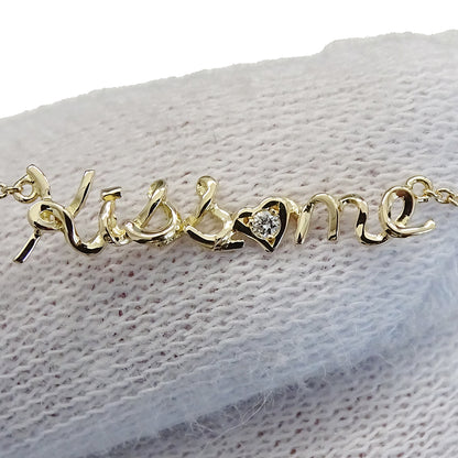 STAR JEWELRY スタージュエリー Kiss ｍe ネックレス K18YG イエローゴールド ダイヤモンド レディース 磨き済み 【中古】