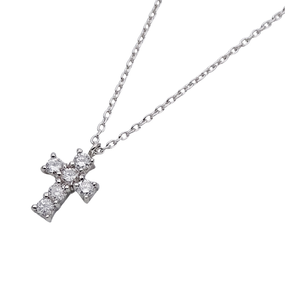 VENDOME ヴァンドーム クロス ネックレス PT900 PT850 プラチナ ダイヤモンド シルバー レディース 磨き済み 【中古】