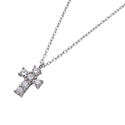 VENDOME ヴァンドーム クロス ネックレス PT900 PT850 プラチナ ダイヤモンド シルバー レディース 磨き済み 【中古】