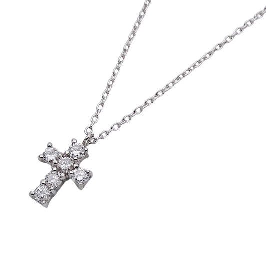 VENDOME ヴァンドーム クロス ネックレス PT900 PT850 プラチナ ダイヤモンド シルバー レディース 磨き済み 【中古】