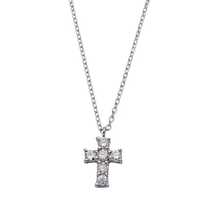 VENDOME ヴァンドーム クロス ネックレス PT900 PT850 プラチナ ダイヤモンド シルバー レディース 磨き済み 【中古】