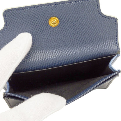 MARNI マルニ カードケース ブルー レザー レディース 【中古】