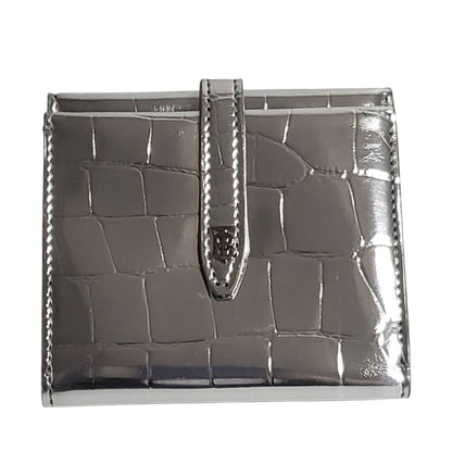 BURBERRY バーバリー 二つ折り財布 シルバー レザー レディース 【中古】