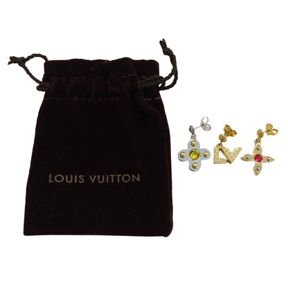 LOUIS VUITTON ルイ・ヴィトン ブックルドレイユ ラブレターズ ピアス メタル ゴールド シルバー レディース M67077 【中古】