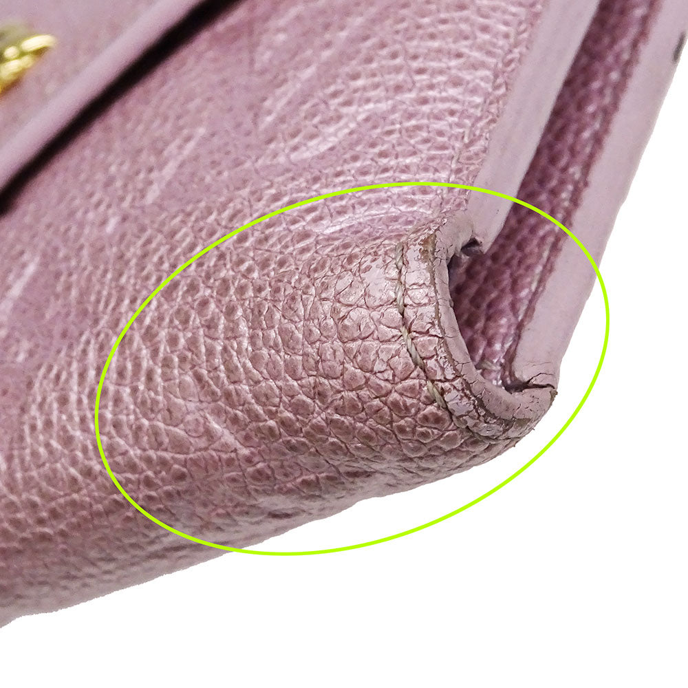 LOUIS VUITTON ルイ・ヴィトン ポルトフォイユ・ヴィクトリーヌ 三つ折り財布 アンプラント ピンク M82343 モノグラムアンプラント レディース 【中古】