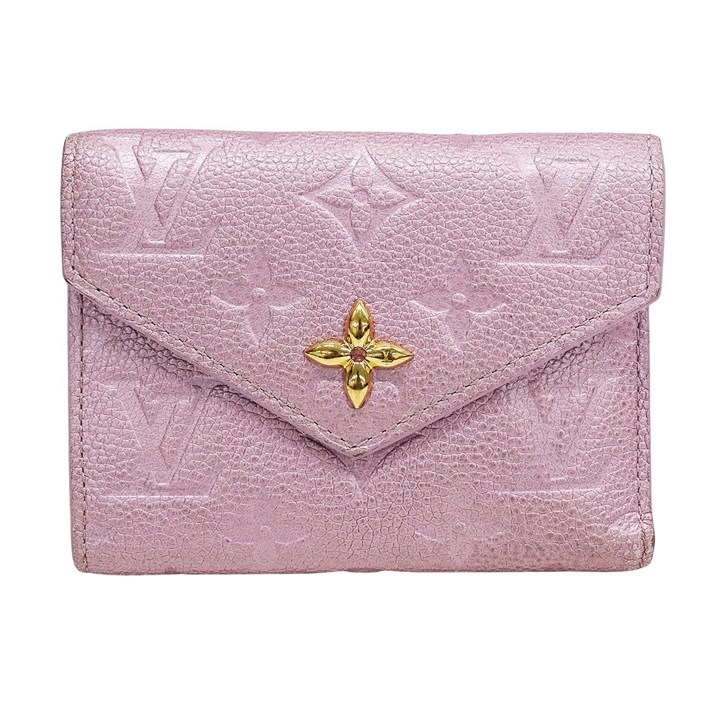 LOUIS VUITTON ルイ・ヴィトン ポルトフォイユ・ヴィクトリーヌ 三つ折り財布 アンプラント ピンク M82343 モノグラムアンプラント レディース 【中古】