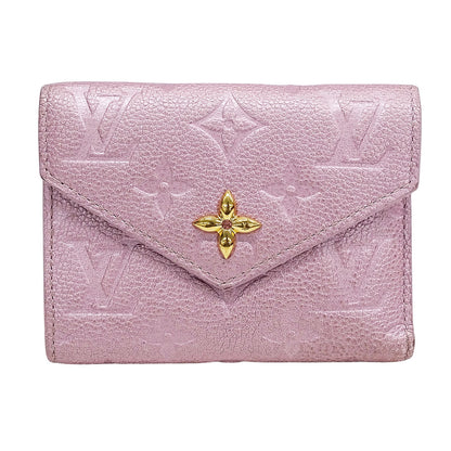 LOUIS VUITTON ルイ・ヴィトン ポルトフォイユ・ヴィクトリーヌ 三つ折り財布 アンプラント ピンク M82343 モノグラムアンプラント レディース 【中古】
