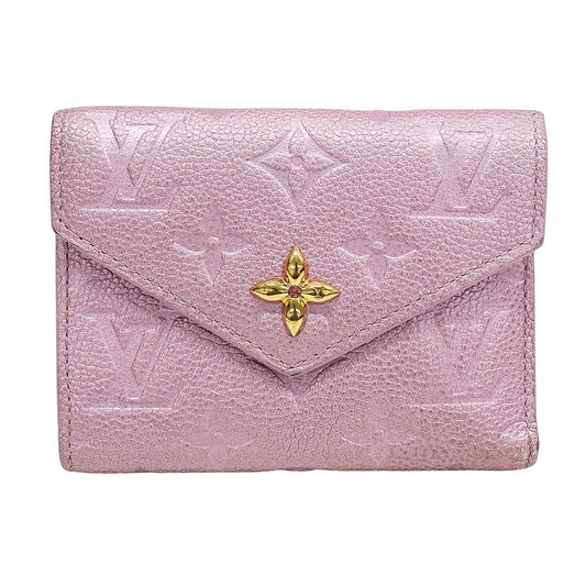 LOUIS VUITTON ルイ・ヴィトン ポルトフォイユ・ヴィクトリーヌ 三つ折り財布 アンプラント ピンク M82343 モノグラムアンプラント レディース 【中古】