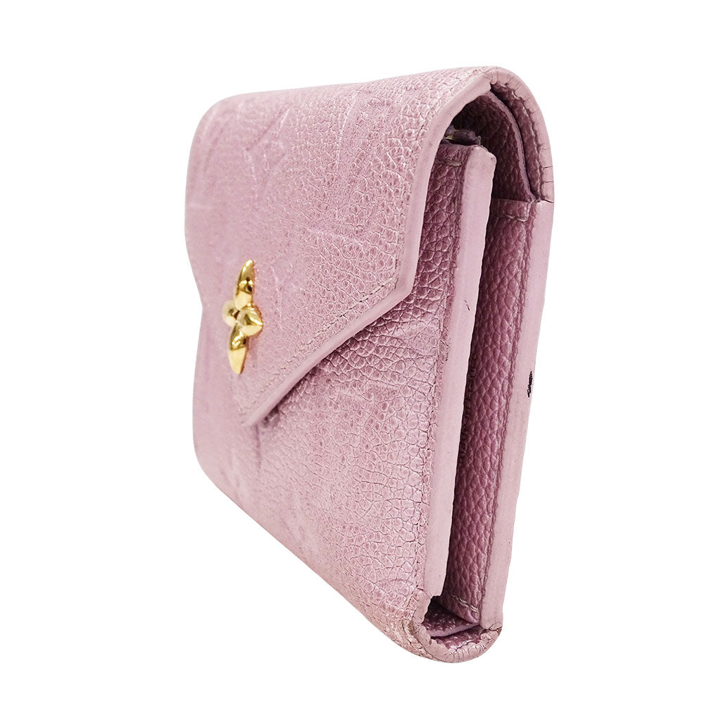 LOUIS VUITTON ルイ・ヴィトン ポルトフォイユ・ヴィクトリーヌ 三つ折り財布 アンプラント ピンク M82343 モノグラムアンプラント レディース 【中古】