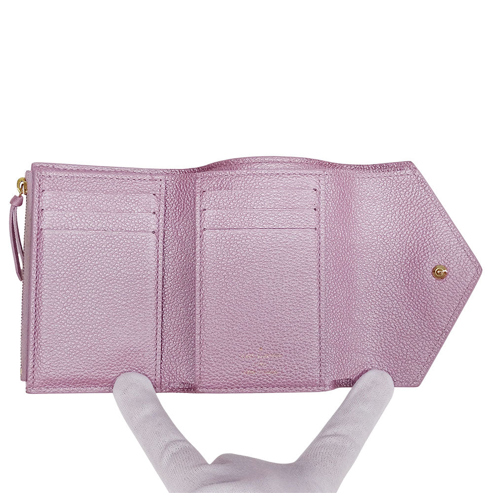 LOUIS VUITTON ルイ・ヴィトン ポルトフォイユ・ヴィクトリーヌ 三つ折り財布 アンプラント ピンク M82343 モノグラムアンプラント レディース 【中古】