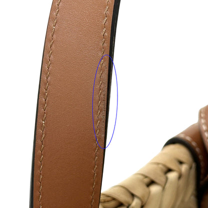 CELINE セリーヌ クラシック パニエ 2wayバッグ ティーン トリオンフ タン ラフィア レディース 【中古】