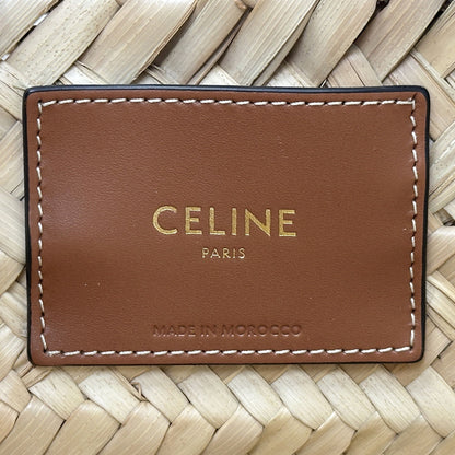 CELINE セリーヌ クラシック パニエ 2wayバッグ ティーン トリオンフ タン ラフィア レディース 【中古】