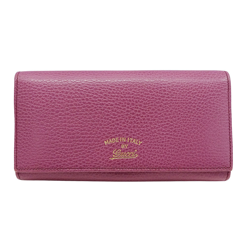 GUCCI グッチ コンチネンタルウォレット 長財布 スウィング パープル 354498 レザー レディース 【中古】