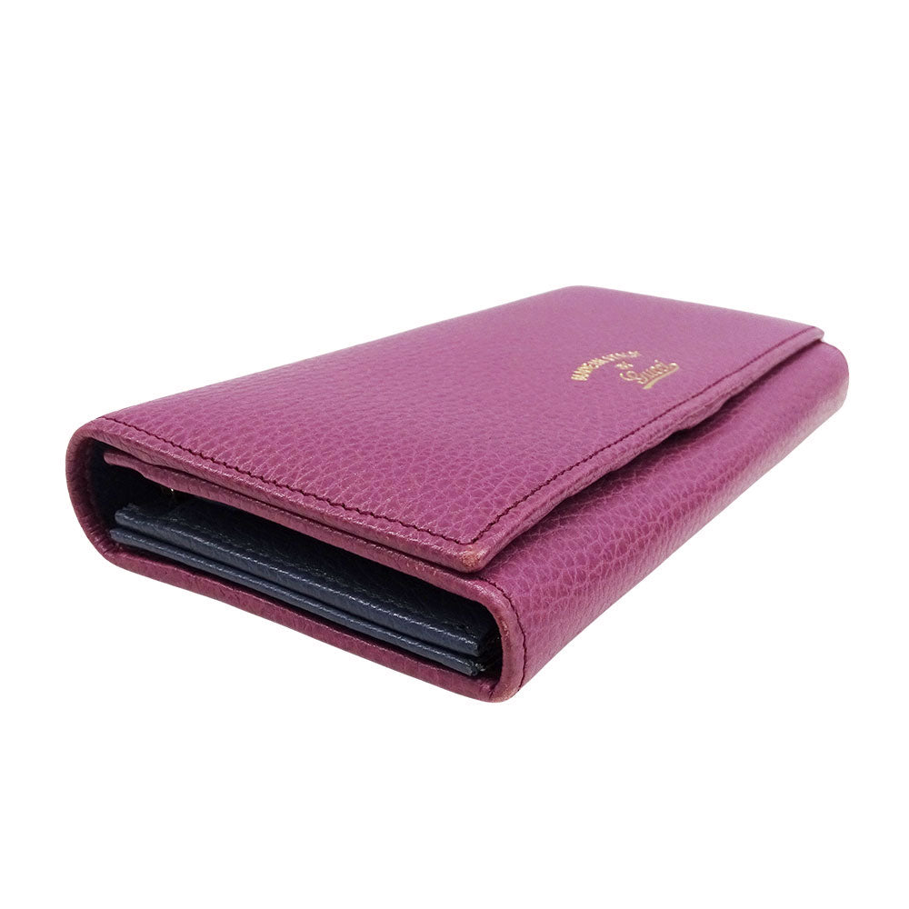 GUCCI グッチ コンチネンタルウォレット 長財布 スウィング パープル 354498 レザー レディース 【中古】