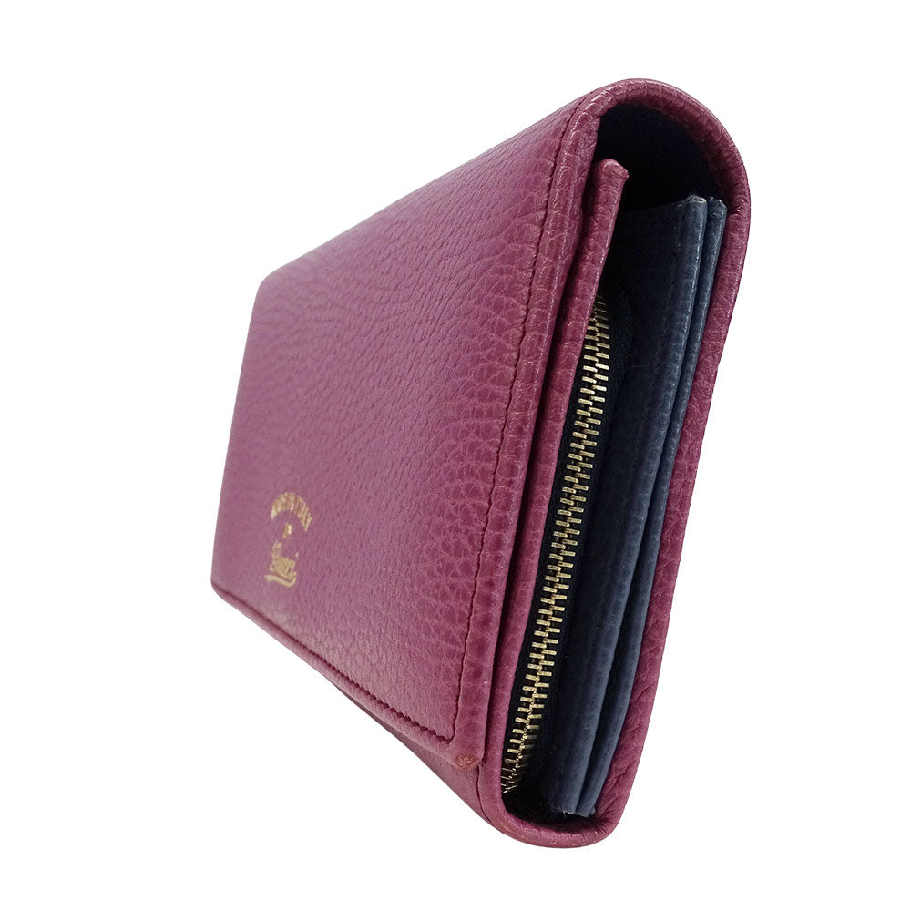 GUCCI グッチ コンチネンタルウォレット 長財布 スウィング パープル 354498 レザー レディース 【中古】