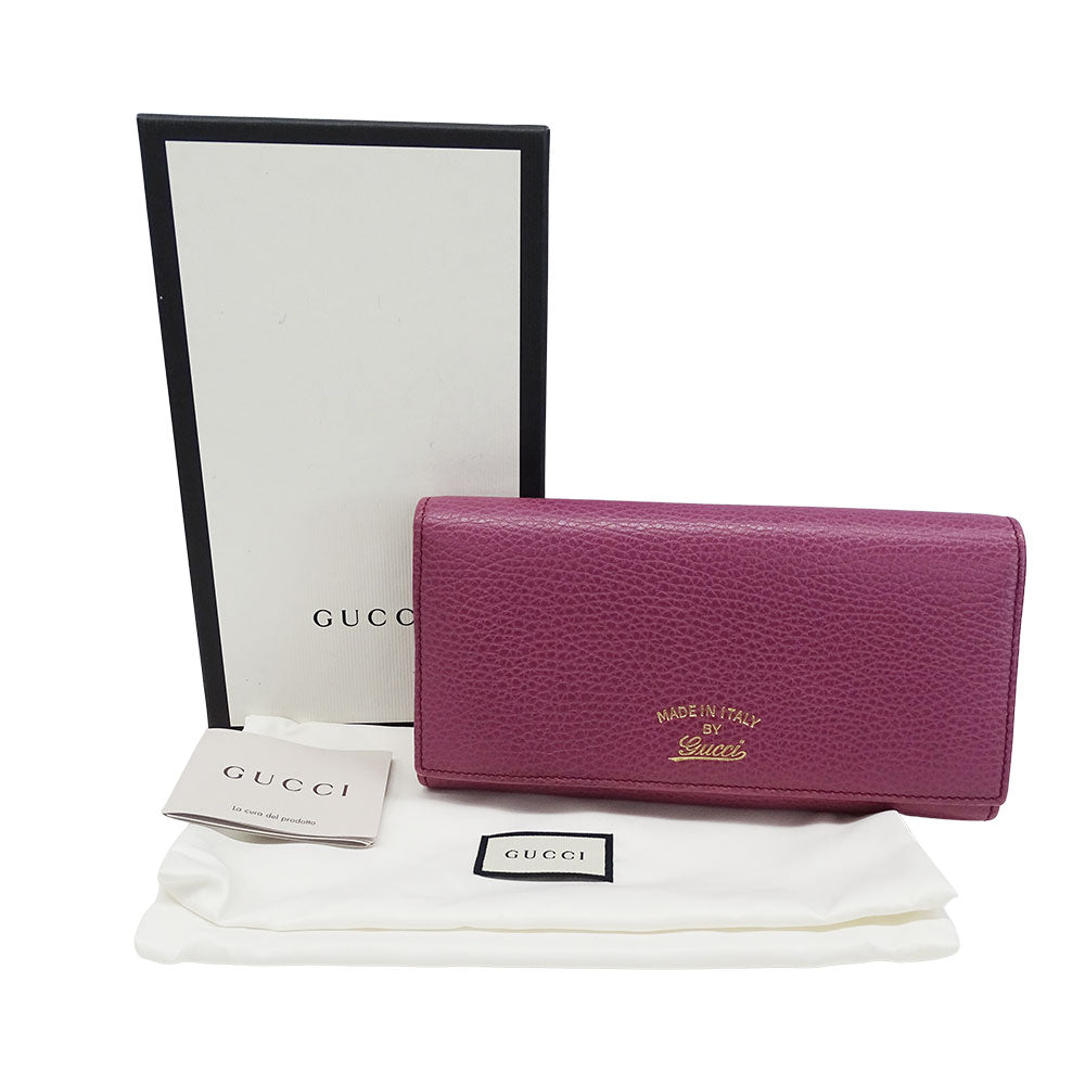 GUCCI グッチ コンチネンタルウォレット 長財布 スウィング パープル 354498 レザー レディース 【中古】