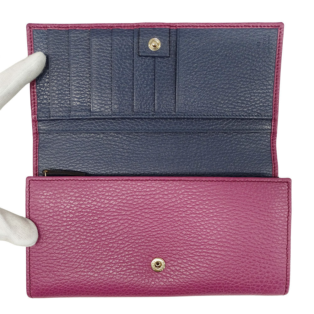 GUCCI グッチ コンチネンタルウォレット 長財布 スウィング パープル 354498 レザー レディース 【中古】