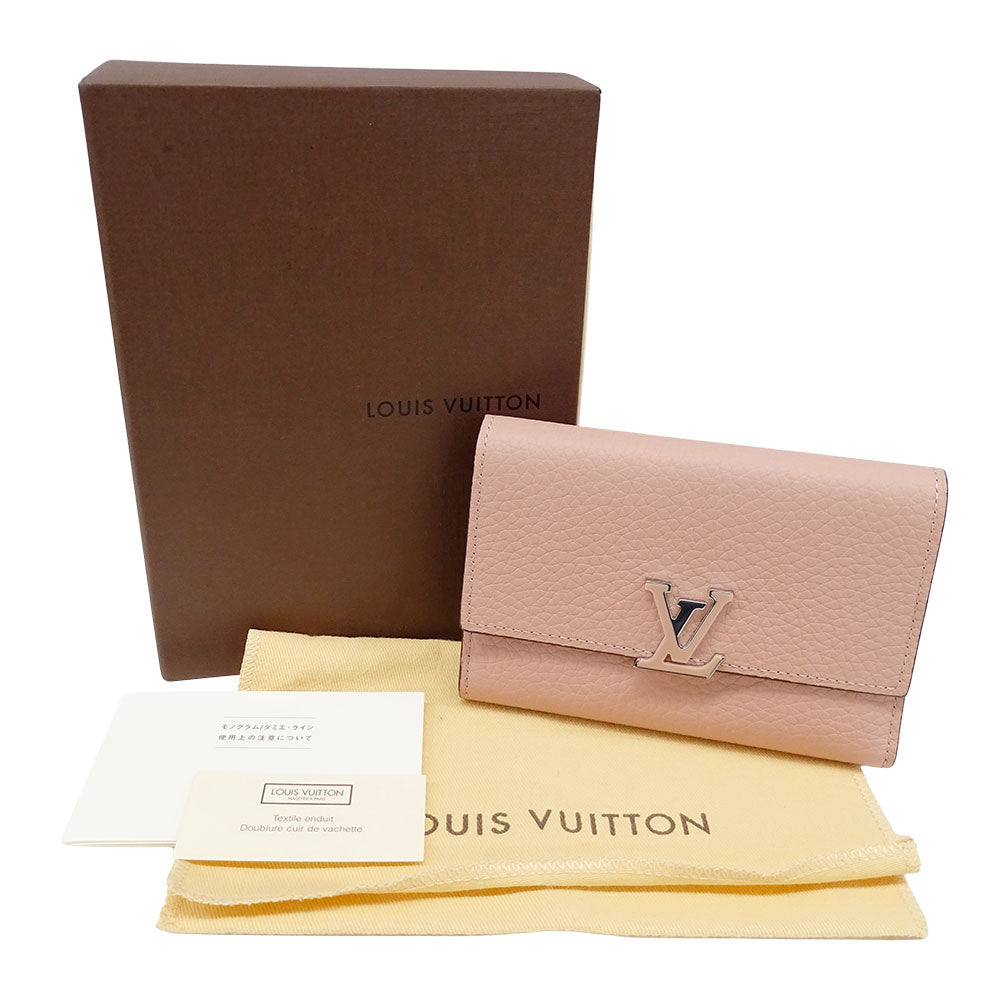 LOUIS VUITTON ルイ・ヴィトン ポルトフォイユ・カプシーヌコンパクト 二つ折り財布 トリヨン マグノリア M62156 レディース 【中古】