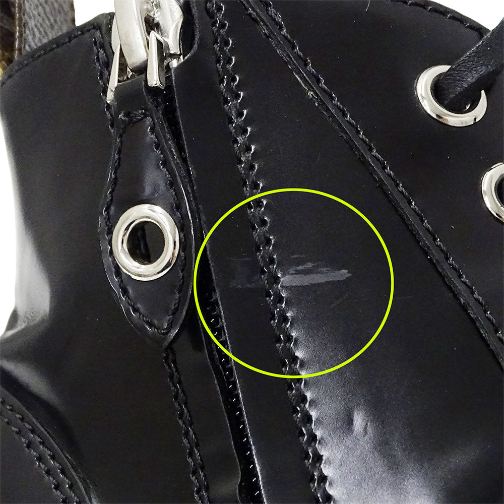 LOUIS VUITTON ルイ・ヴィトン スタートレイルラインブーツ ブーツ ブラック レザー レディース 【中古】