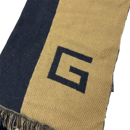 GUCCI グッチ マフラー・ストール ブラック ブラウン ウール レディース 【中古】