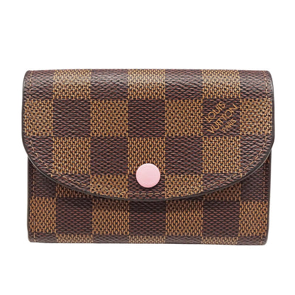 LOUIS VUITTON ルイ・ヴィトン ポルトモネ・ロザリ コインケース ダミエ エベヌ ローズバレリーヌ N64423 ダミエキャンバス レディース 【中古】