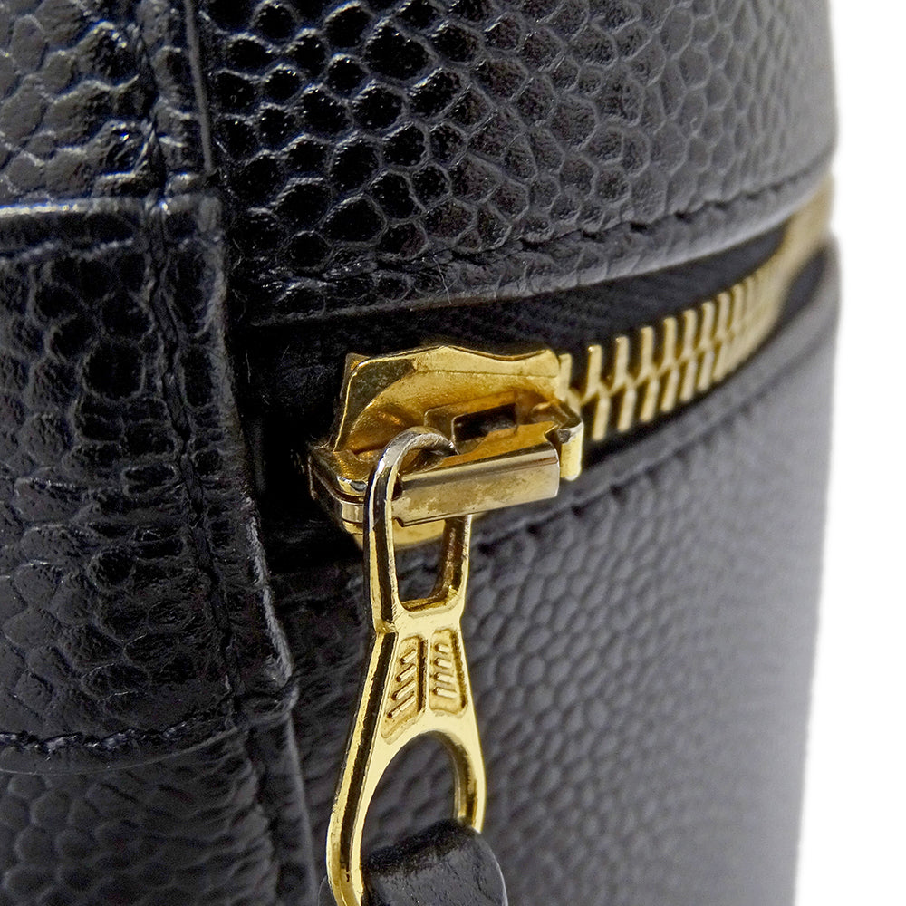 CHANEL シャネル ハンドバッグ ブラック ゴールド金具 キャビアスキン レディース 【中古】