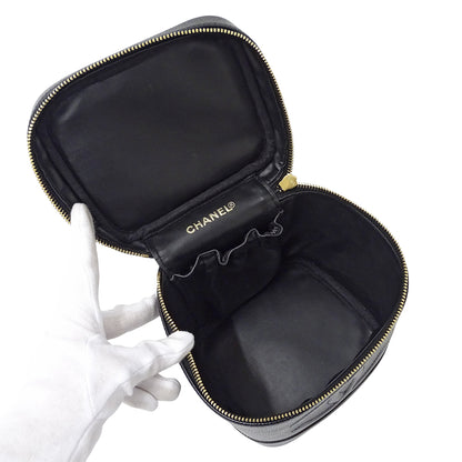 CHANEL シャネル ハンドバッグ ブラック ゴールド金具 キャビアスキン レディース 【中古】