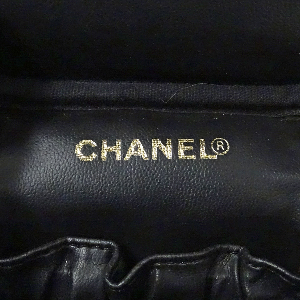 CHANEL シャネル ハンドバッグ ブラック ゴールド金具 キャビアスキン レディース 【中古】