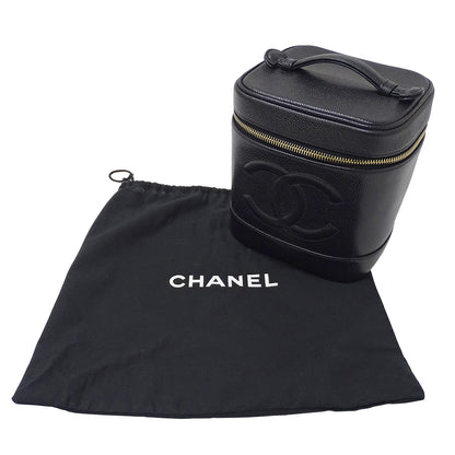CHANEL シャネル ハンドバッグ ブラック ゴールド金具 キャビアスキン レディース 【中古】