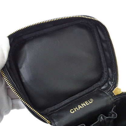 CHANEL シャネル ハンドバッグ ブラック ゴールド金具 キャビアスキン レディース 【中古】