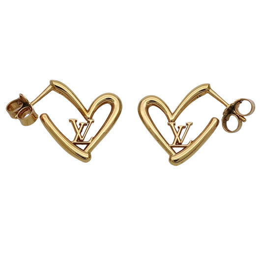 LOUIS VUITTON ルイ・ヴィトン フォーリンラブPM ピアス ブックルドレイユ・ハート メタル ゴールド PM レディース M00463 【中古】