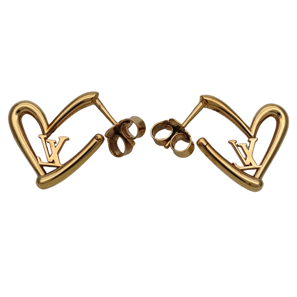 LOUIS VUITTON ルイ・ヴィトン フォーリンラブPM ピアス ブックルドレイユ・ハート メタル ゴールド PM レディース M00463 【中古】