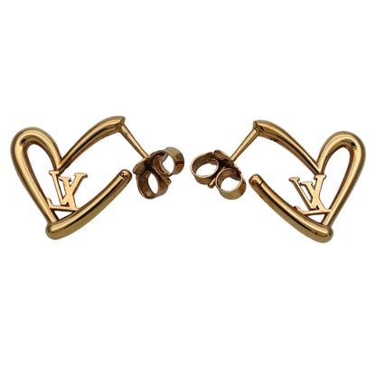 LOUIS VUITTON ルイ・ヴィトン フォーリンラブPM ピアス ブックルドレイユ・ハート メタル ゴールド PM レディース M00463 【中古】