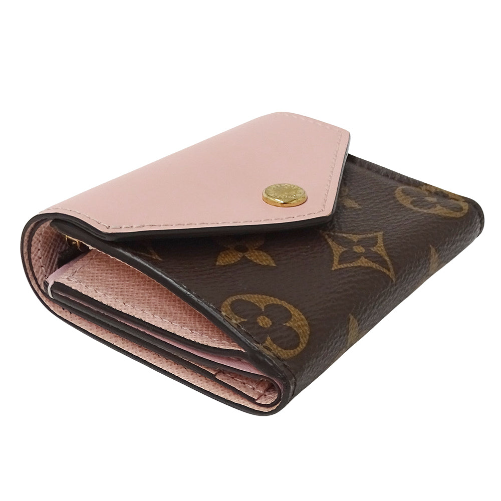 LOUIS VUITTON ルイ・ヴィトン ポルトフォイユ ゾエ 三つ折り財布 モノグラム ローズバレリーヌ M62933 モノグラムキャンバス レディース 【中古】