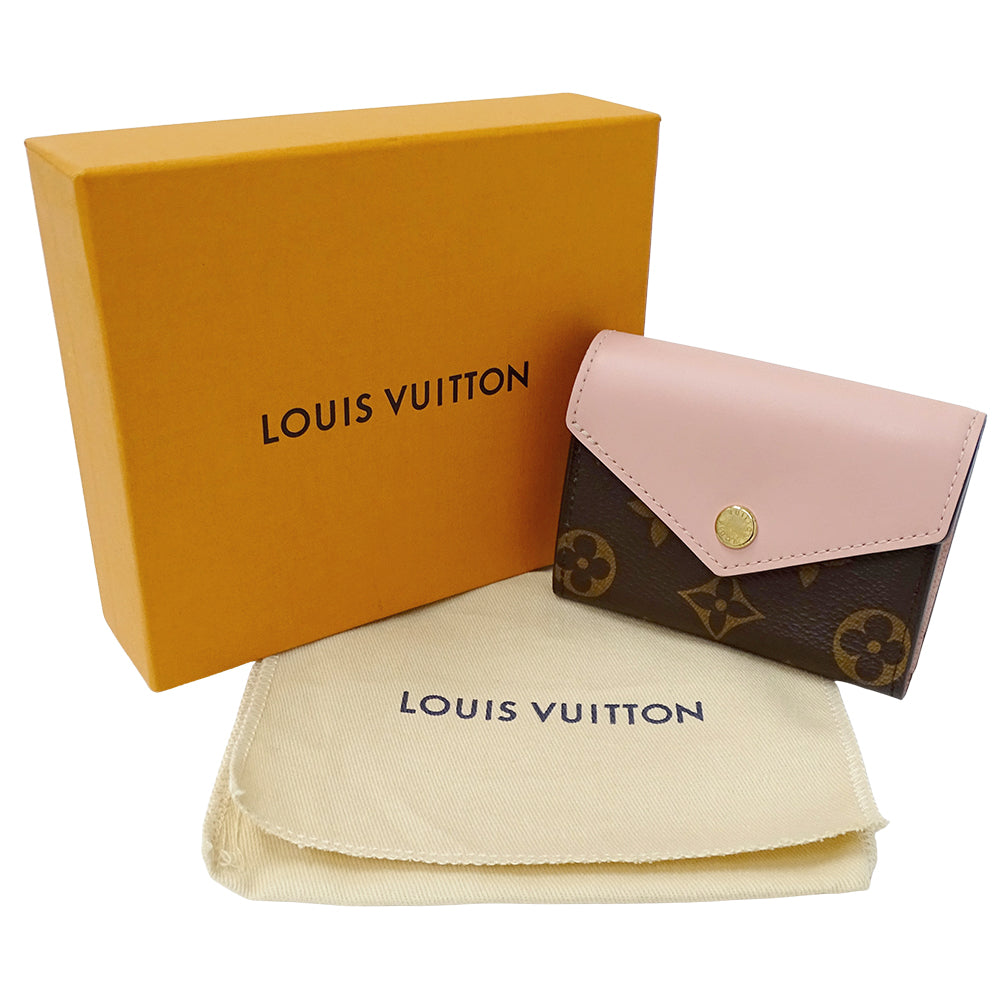 LOUIS VUITTON ルイ・ヴィトン ポルトフォイユ ゾエ 三つ折り財布 モノグラム ローズバレリーヌ M62933 モノグラムキャンバス レディース 【中古】