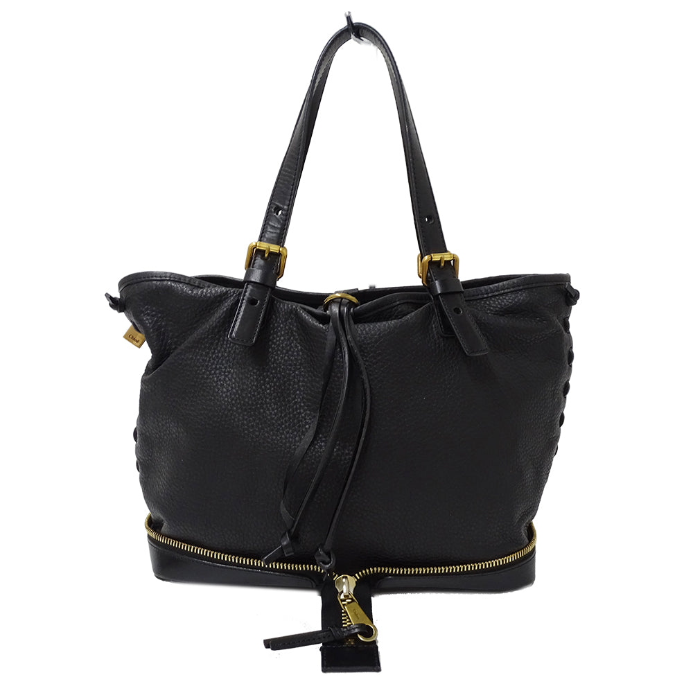 Chloe クロエ トートバッグ ブラック レザー レディース 【中古】