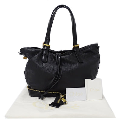 Chloe クロエ トートバッグ ブラック レザー レディース 【中古】