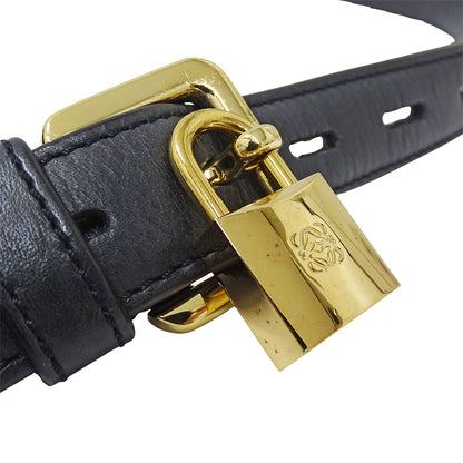 LOEWE ロエベ ショルダーバッグ ネイビー キャンバス レディース 【中古】