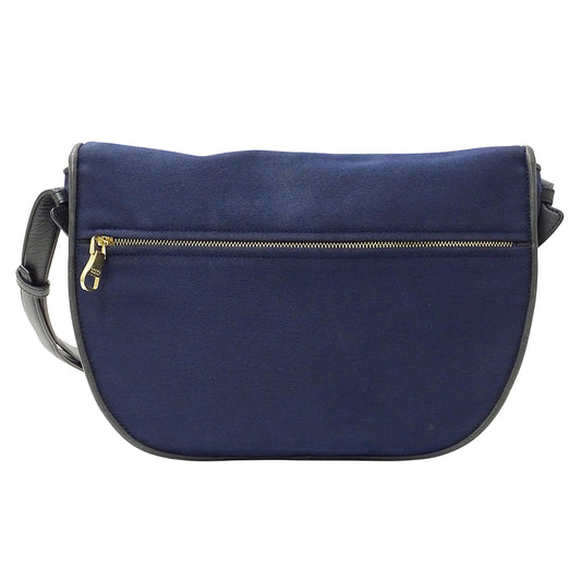 LOEWE ロエベ ショルダーバッグ ネイビー キャンバス レディース 【中古】