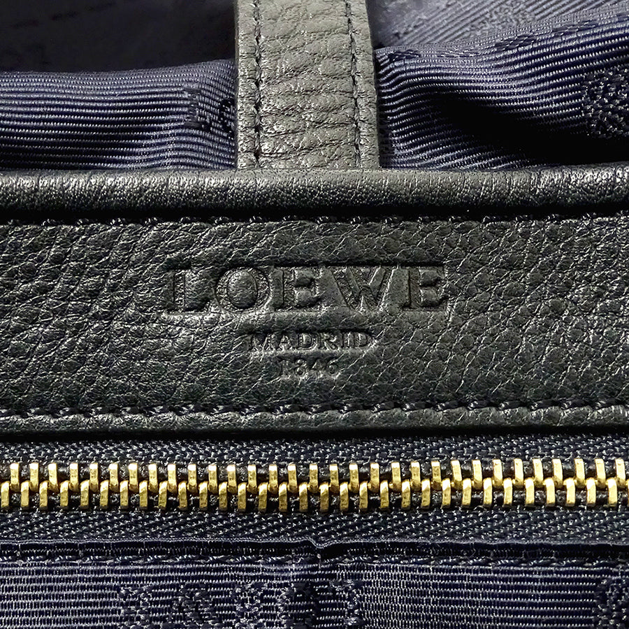 LOEWE ロエベ ショルダーバッグ ネイビー キャンバス レディース 【中古】